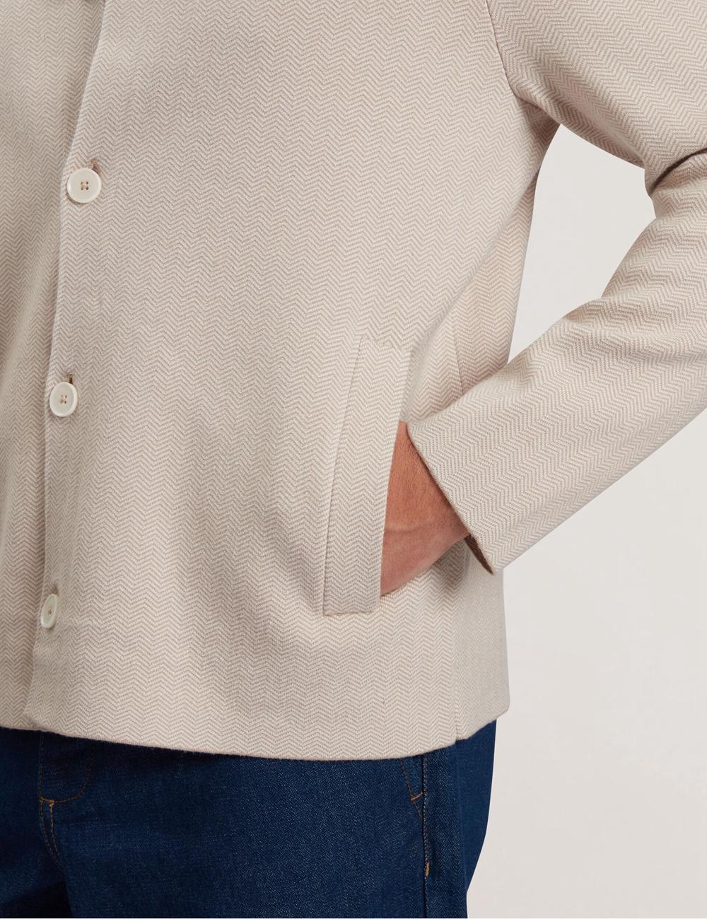 Taupe Men Ted Baker THIMON - Herringbone Knit Button-Up Jackets | NZ  RJYW-08543