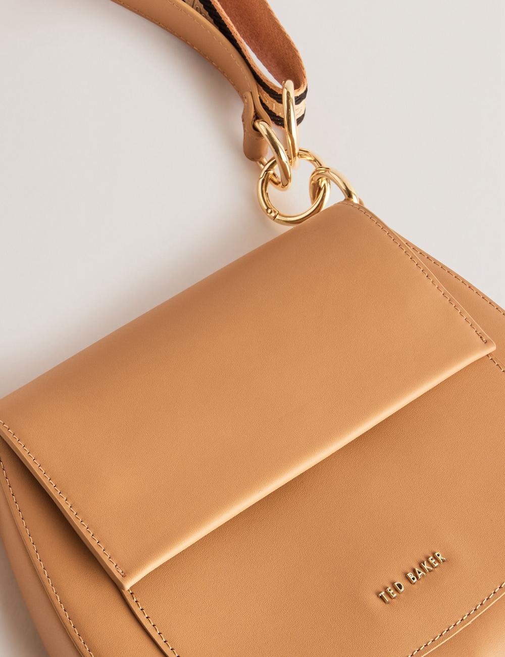 Taupe Women Ted Baker DARCELL - Leather Webbing Crossbody Satchel Satchel Bags | NZ  OPMW-12703