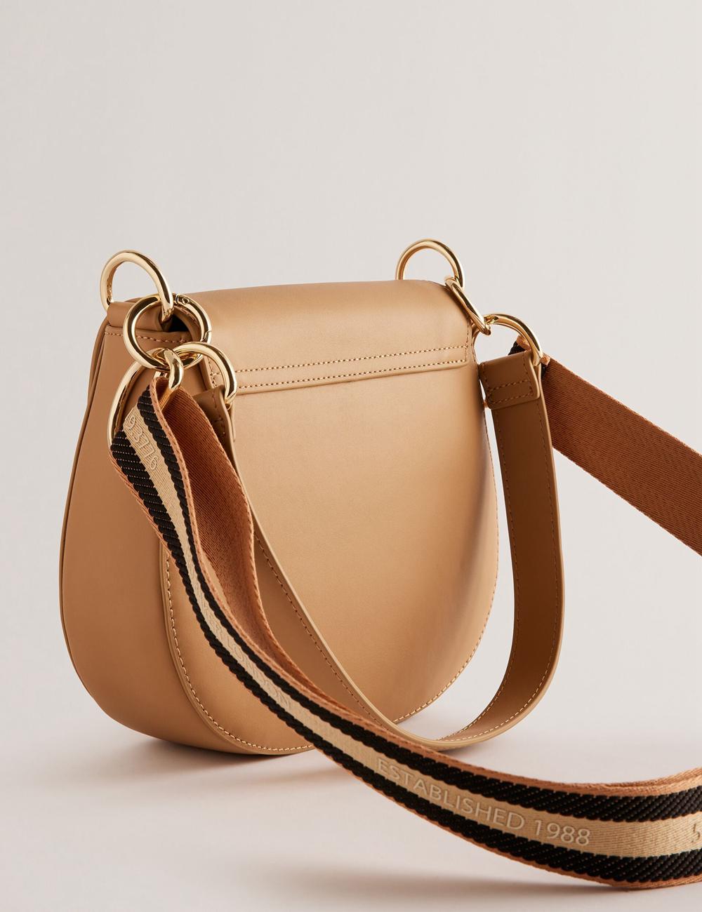 Taupe Women Ted Baker DARCELL - Leather Webbing Crossbody Satchel Satchel Bags | NZ  OPMW-12703