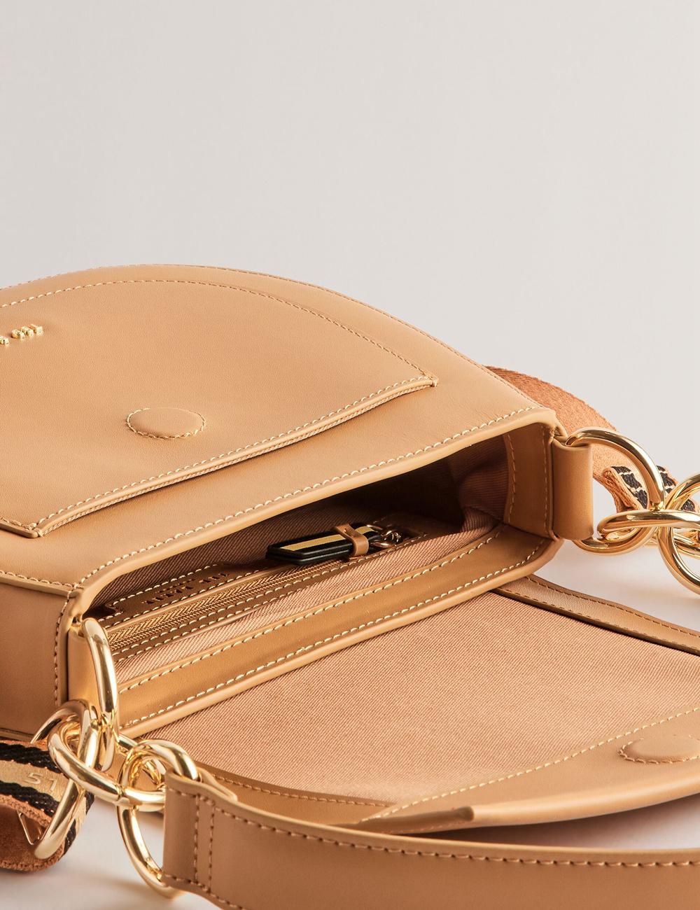 Taupe Women Ted Baker DARCELL - Leather Webbing Crossbody Satchel Satchel Bags | NZ  OPMW-12703