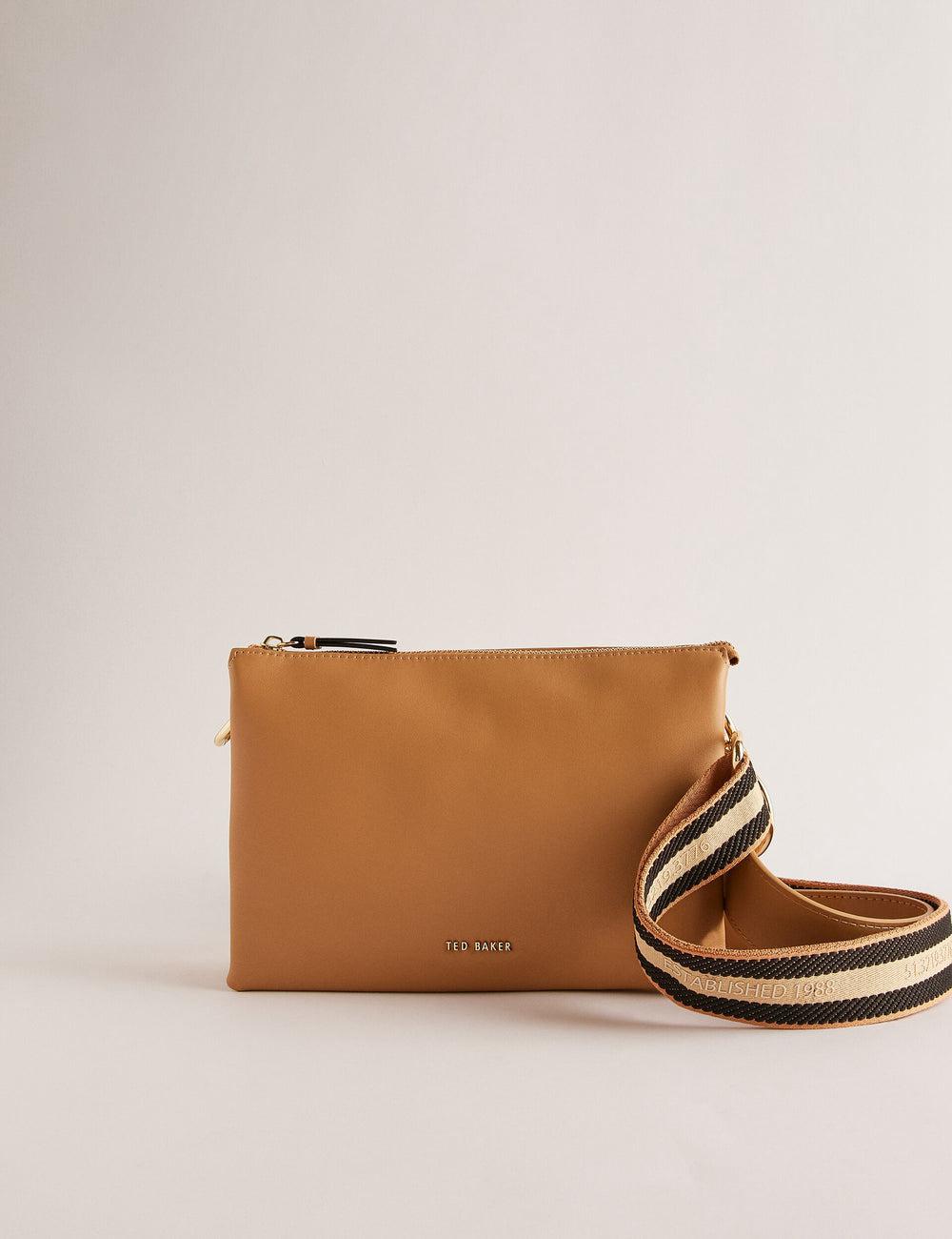 Taupe Women Ted Baker DARCEYY - Leather With Webbing Strap Crossbody Bags | NZ  LAJN-61950