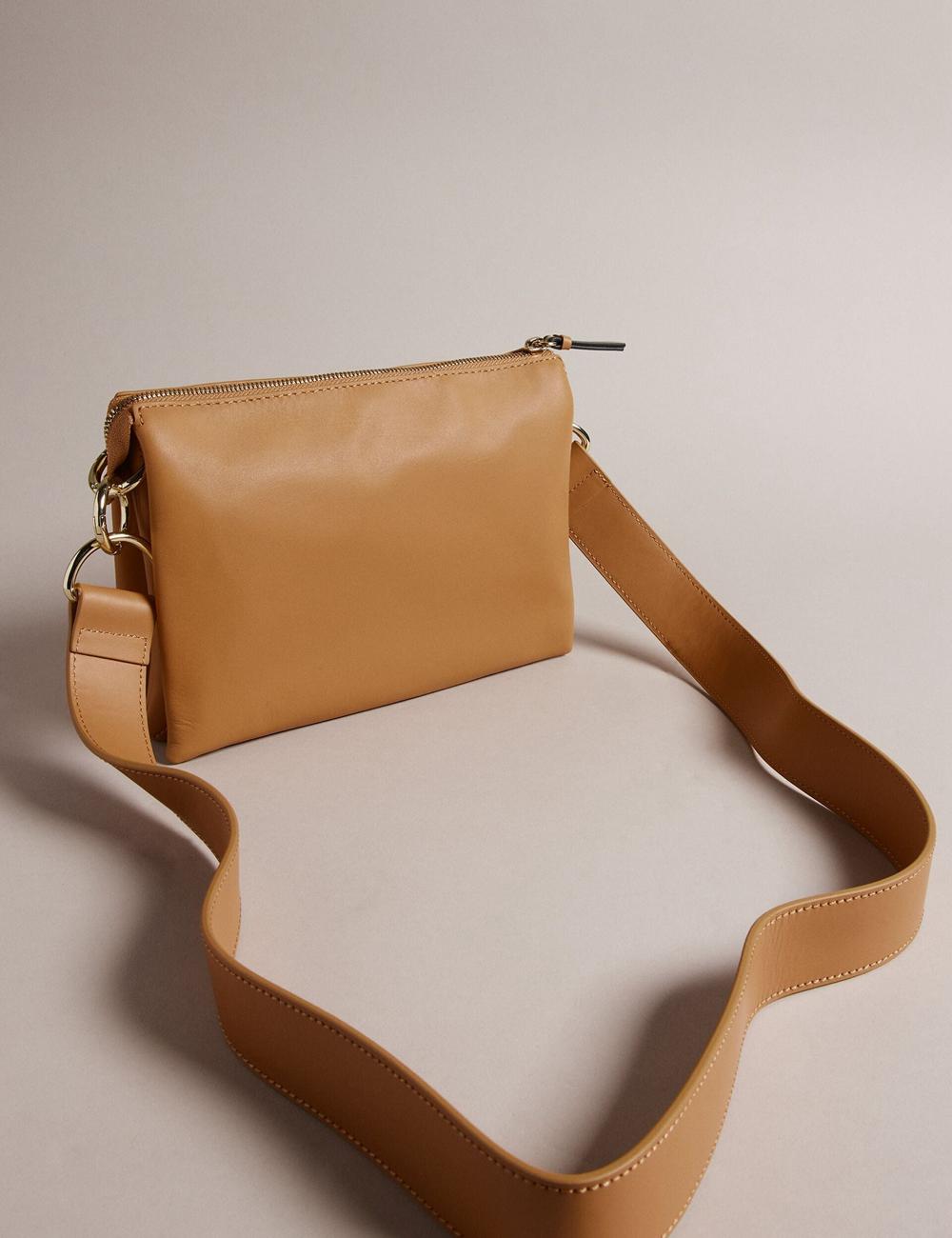 Taupe Women Ted Baker DARCEYY - Leather With Webbing Strap Crossbody Bags | NZ  LAJN-61950
