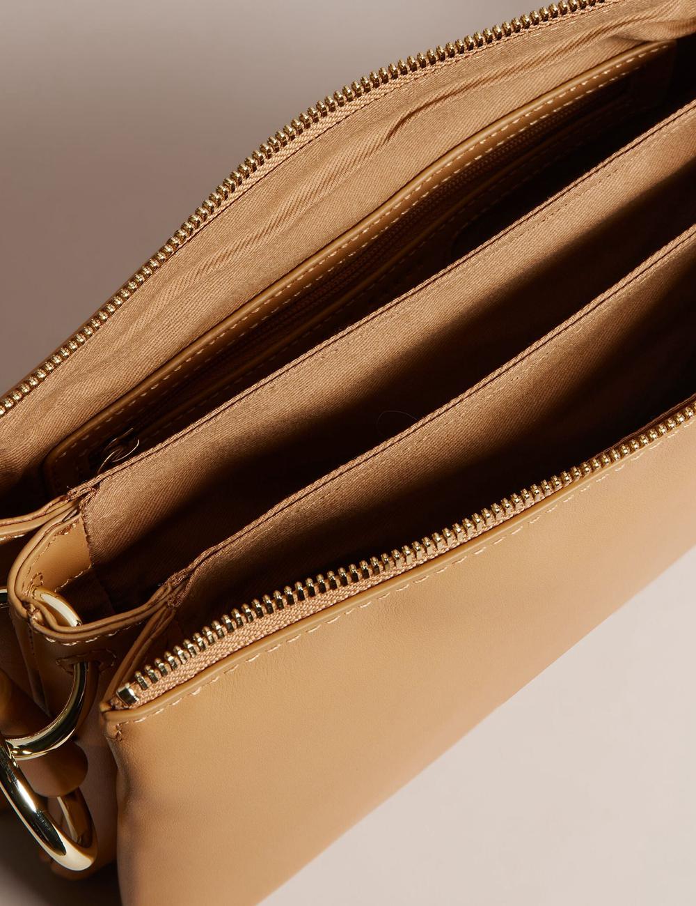 Taupe Women Ted Baker DARCEYY - Leather With Webbing Strap Crossbody Bags | NZ  LAJN-61950