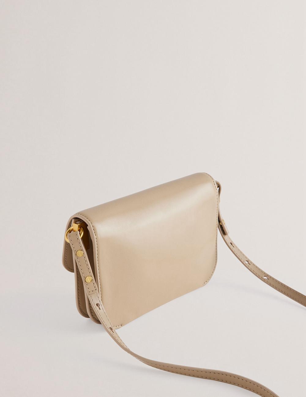 Taupe Women Ted Baker KKAYSA - Leather Twist Lock Small Crossbody Bags | NZ  VYRT-21405