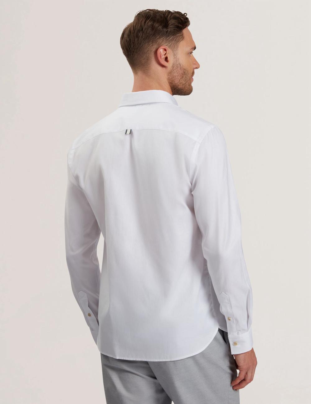 White Men Ted Baker ALLARDO - Regular Fit Cotton Oxford Casual Shirts | NZ  BDEH-50138