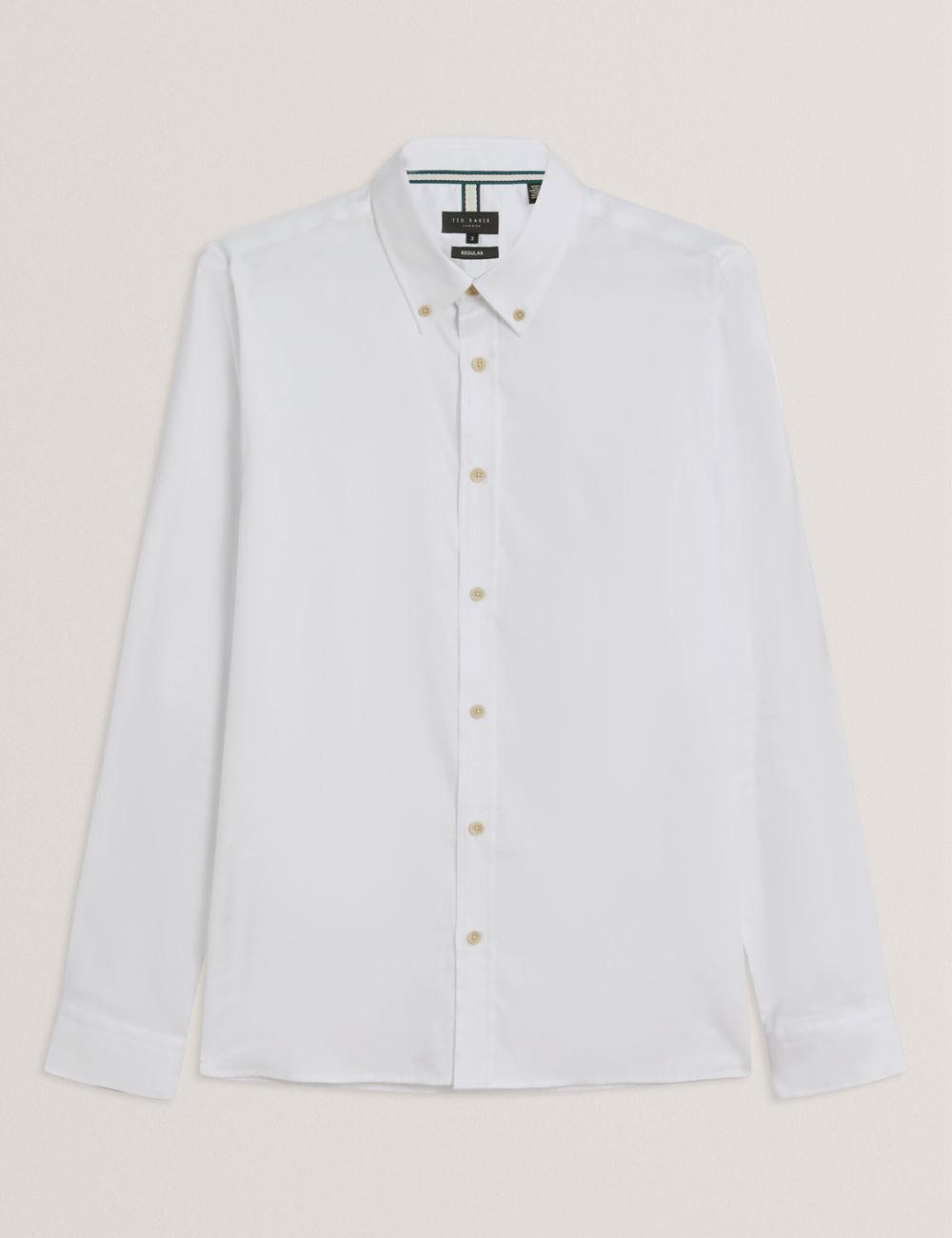 White Men Ted Baker ALLARDO - Regular Fit Cotton Oxford Casual Shirts | NZ  BDEH-50138