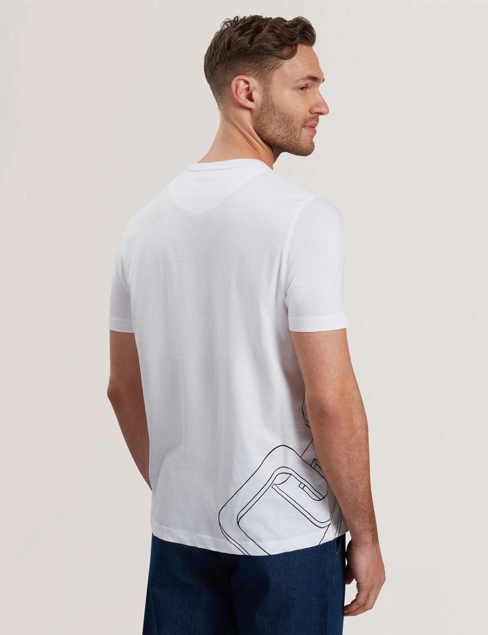 White Men Ted Baker CRAIGEY - Logo Graphic Crew Neck Cotton T-Shirts | NZ  BTKV-26419