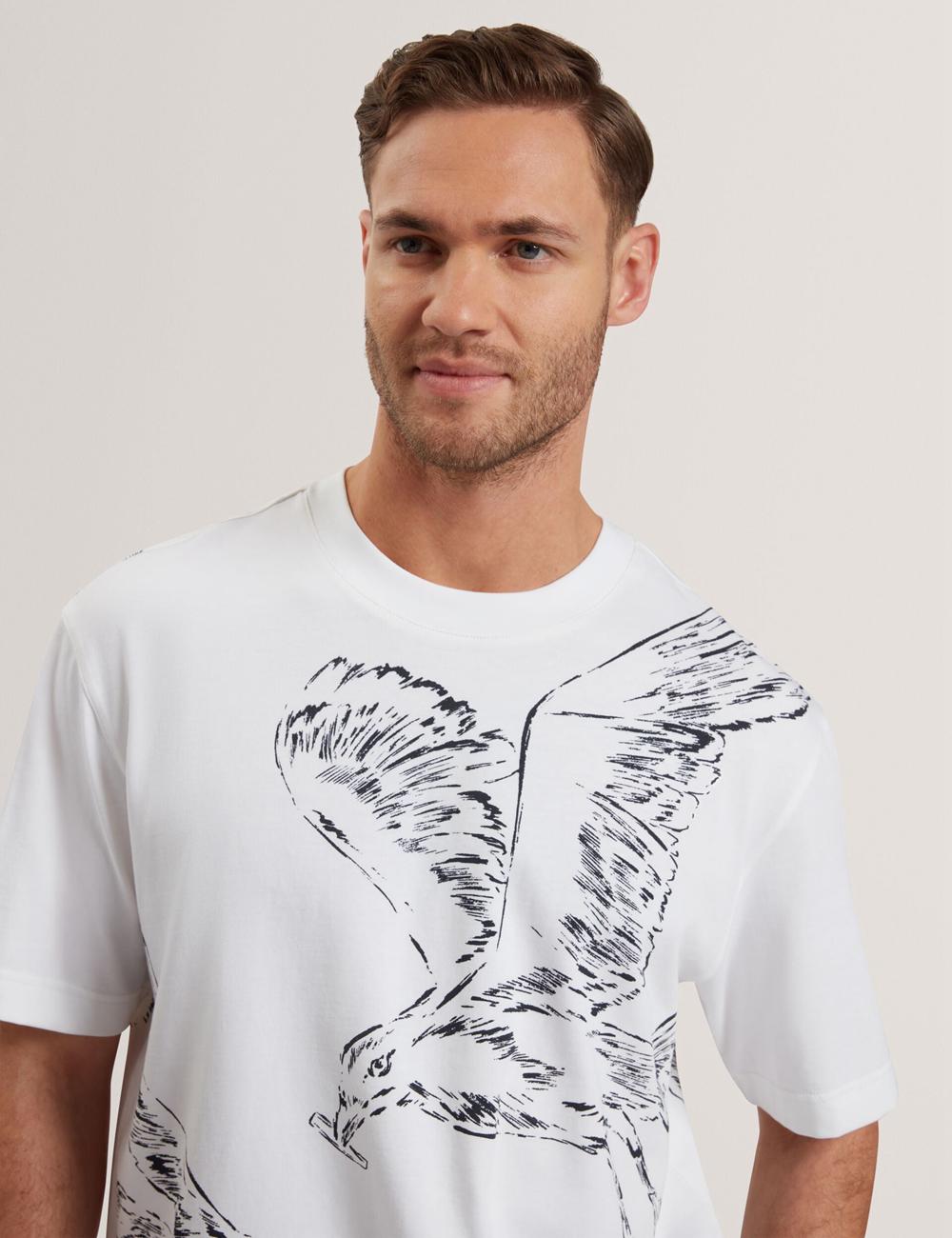 White Men Ted Baker JAMESIO - Short Sleeve Graphic Seagull T-Shirts | NZ  STDR-91506
