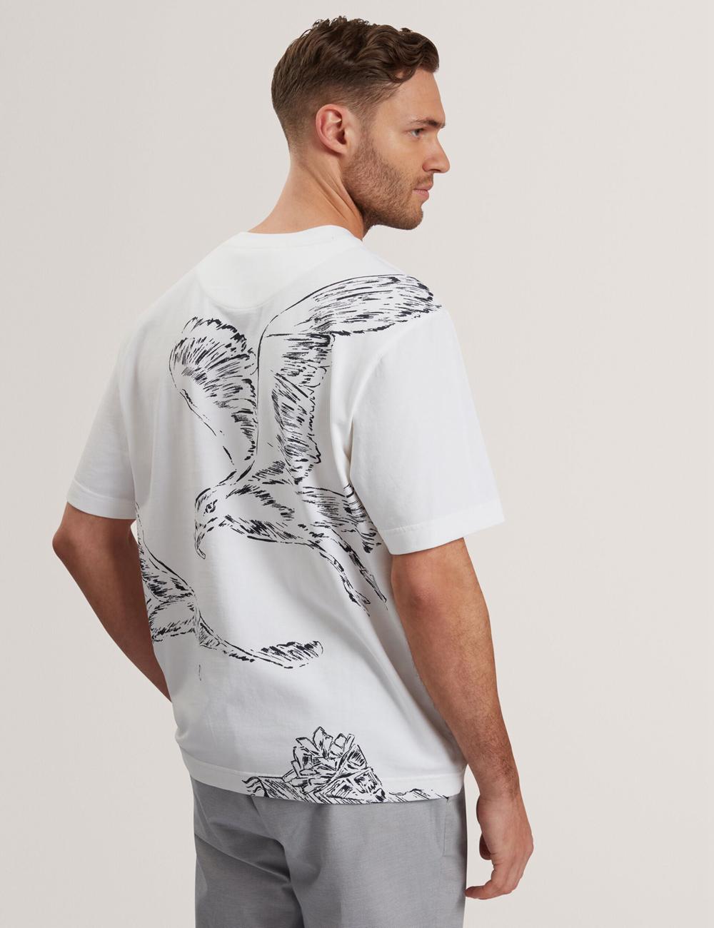 White Men Ted Baker JAMESIO - Short Sleeve Graphic Seagull T-Shirts | NZ  STDR-91506