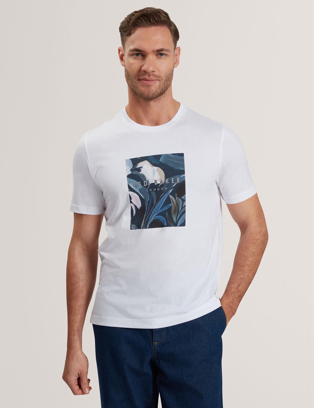 White Men Ted Baker JUSTINO - Branded Box Print Graphic Cotton T-Shirts | NZ  ELDZ-34162