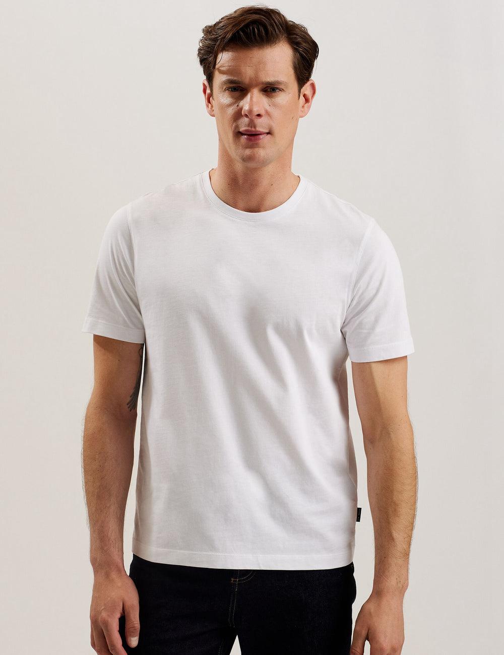 White Men Ted Baker TYWINN - Classic Crew Neck Cotton T-Shirts | NZ  VIYD-70469