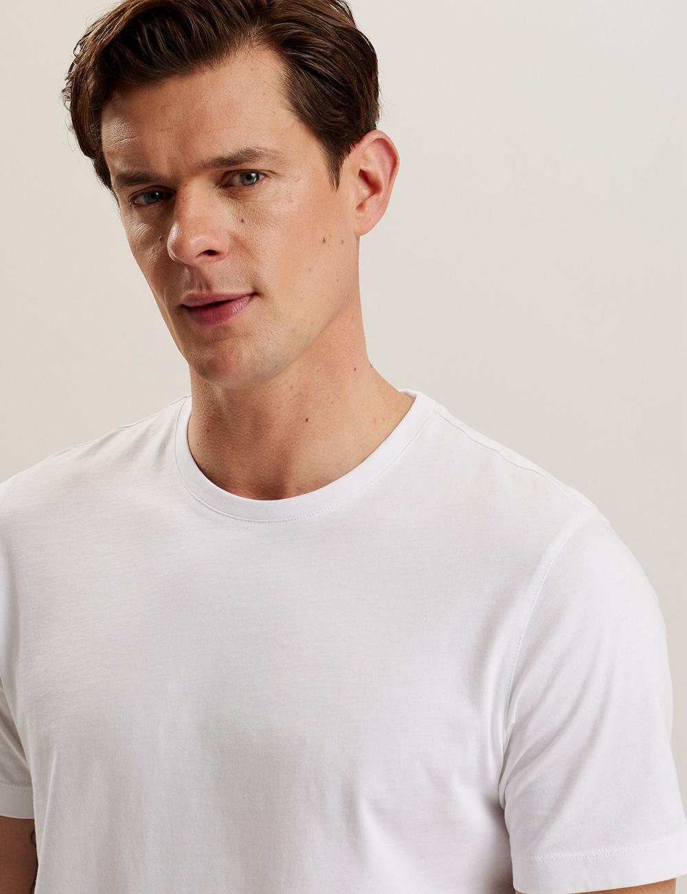 White Men Ted Baker TYWINN - Classic Crew Neck Cotton T-Shirts | NZ  VIYD-70469