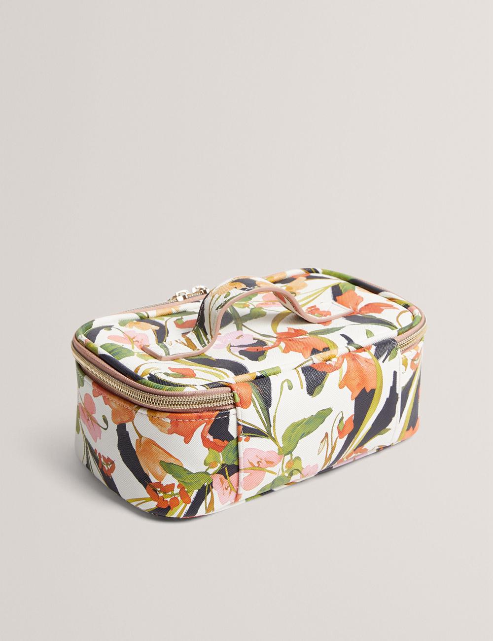 White Women Ted Baker LOUIAA - Floral Printed Small Top Handle Wash Bags | NZ  IAZF-06738