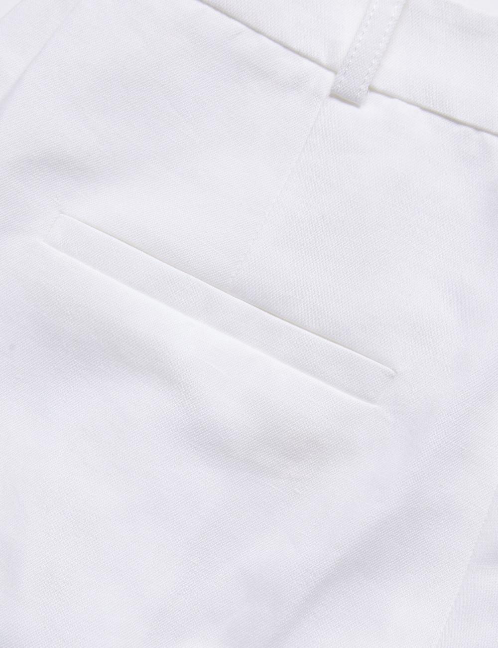 White Women Ted Baker MUSUBT - Linen Cotton High Waisted Tailored Trousers | NZ  PZER-12563