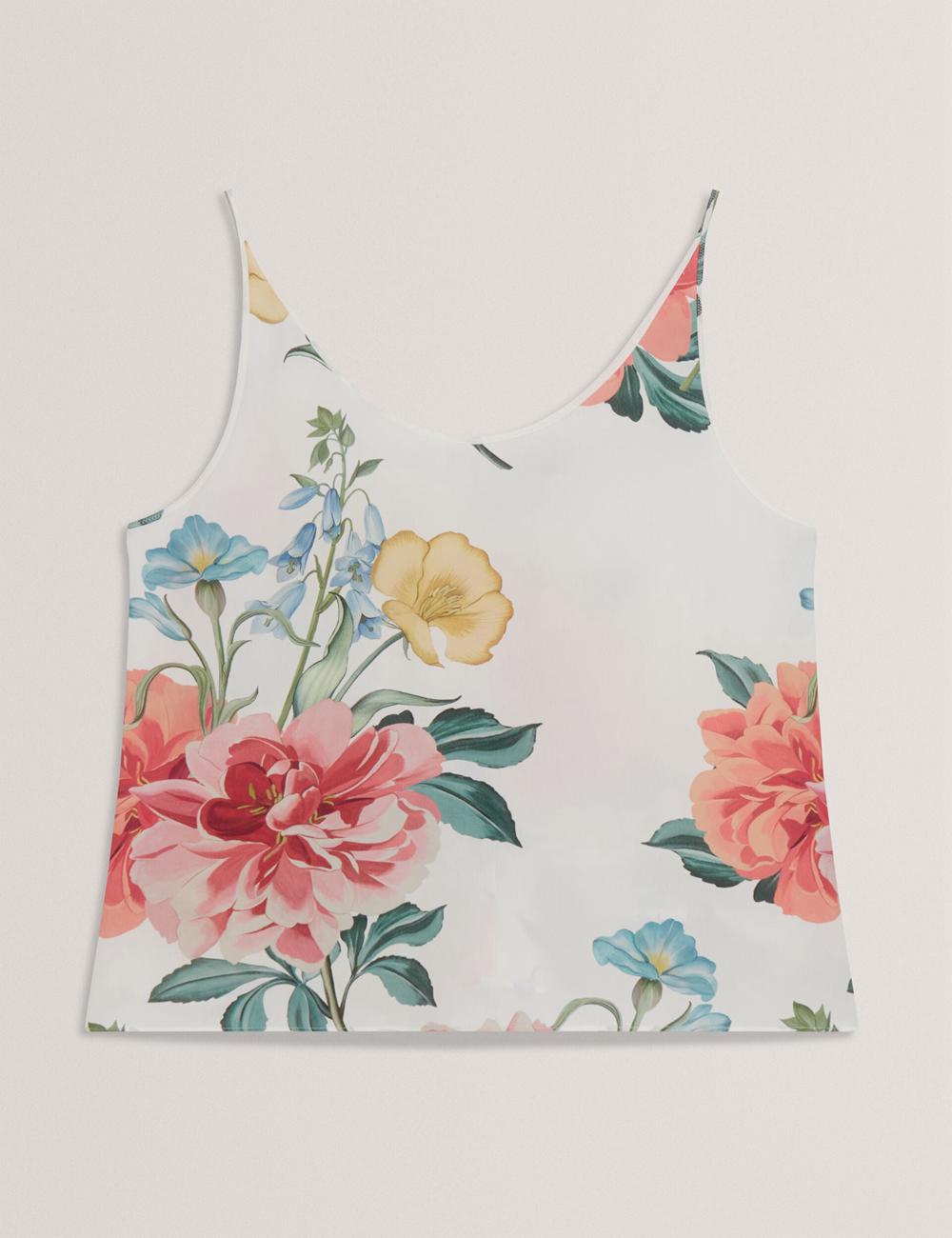 White Women Ted Baker PURRLA - Floral Print Scoop Neck Sleeveless Tops | NZ  MAXK-03765