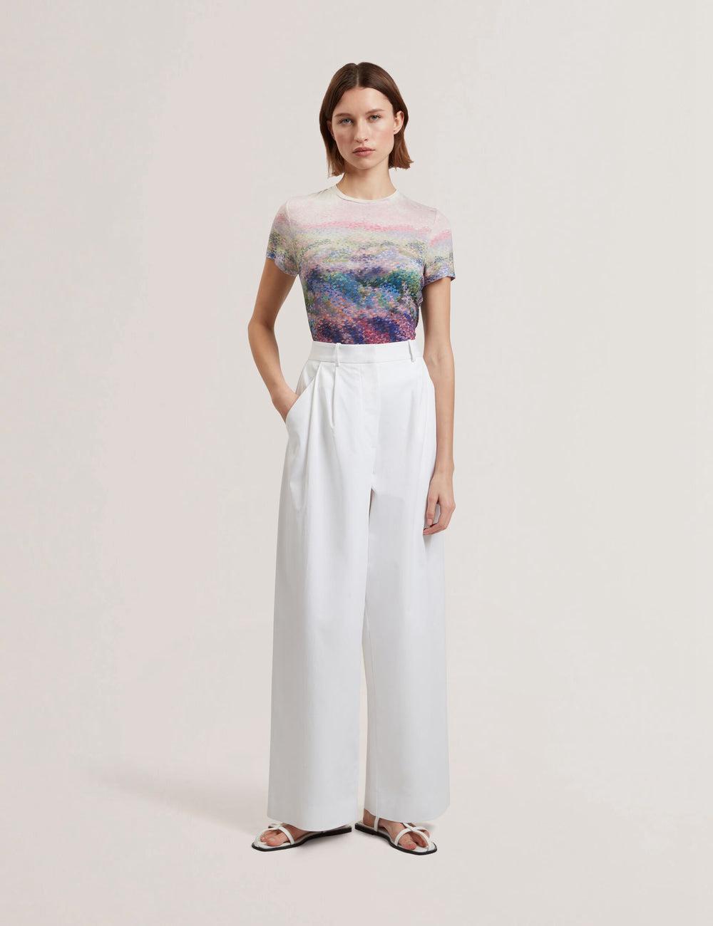 White Women Ted Baker ZOZIA - Pleated High Waist Wide Leg Trousers | NZ  FGNJ-40576