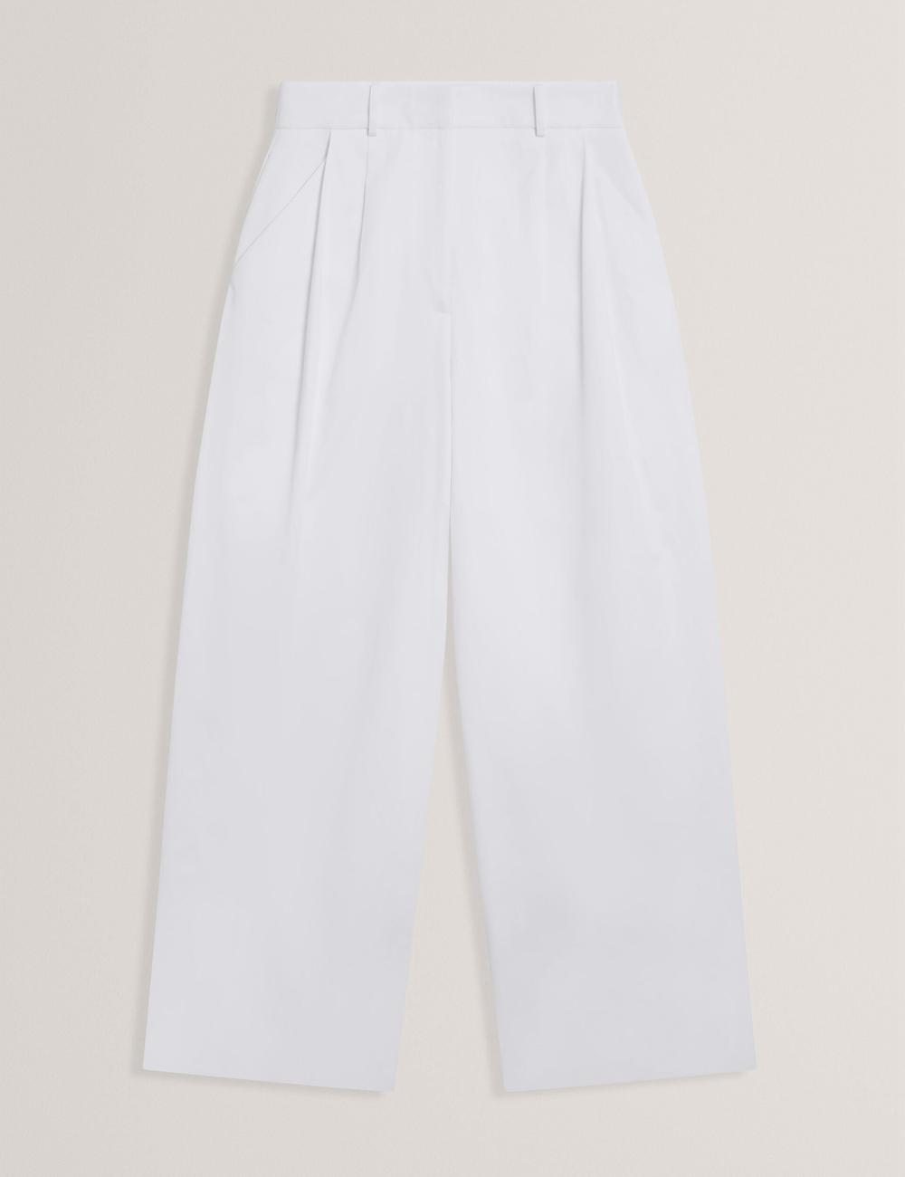 White Women Ted Baker ZOZIA - Pleated High Waist Wide Leg Trousers | NZ  FGNJ-40576