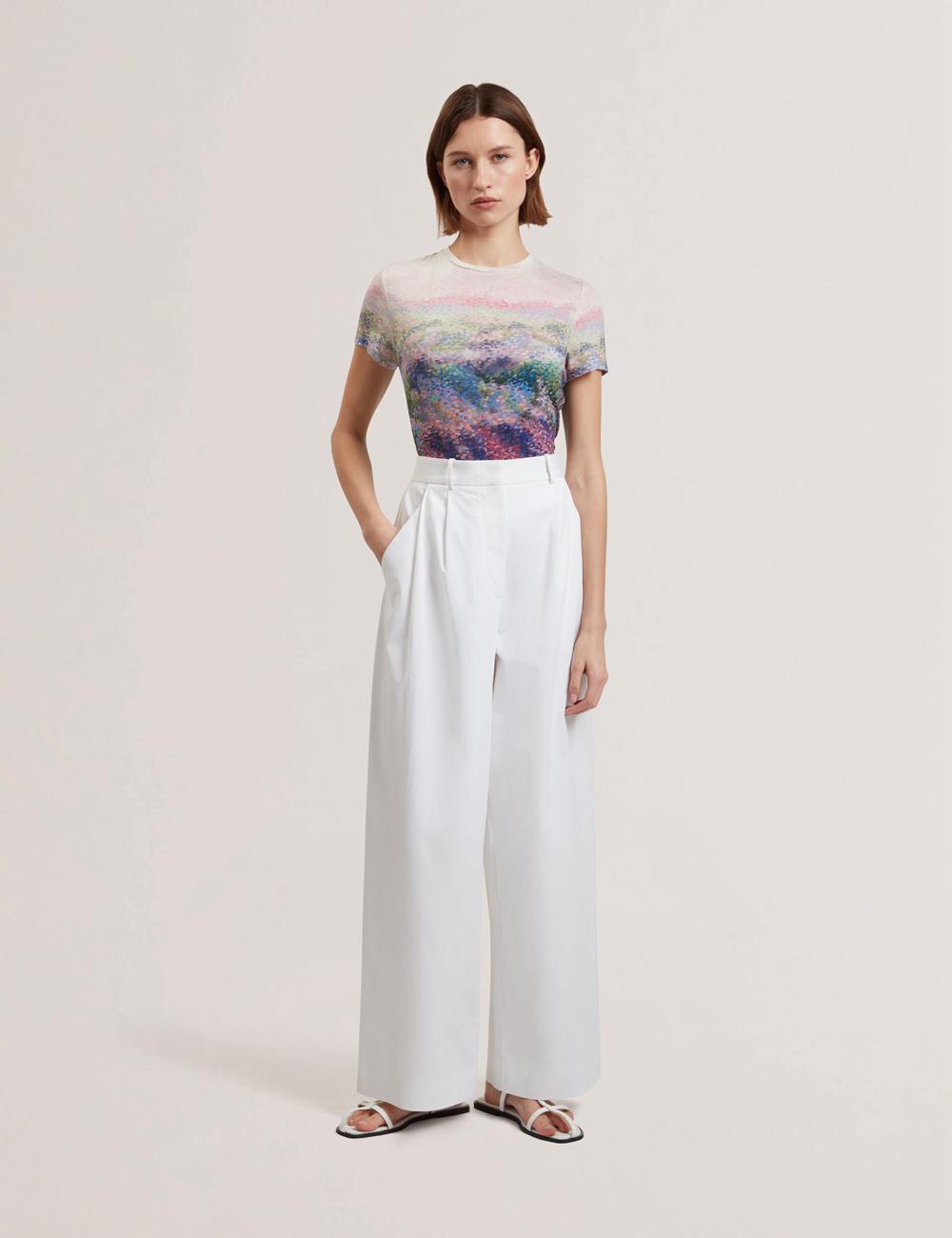 White Women Ted Baker ZOZIA - Pleated High Waist Wide Leg Trousers | NZ  FGNJ-40576
